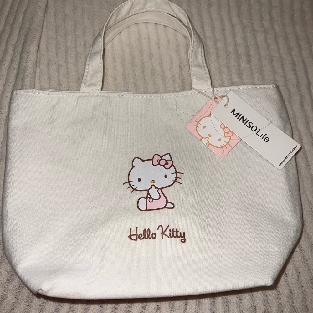 Hello Kitty White Tote Bag by Miniso